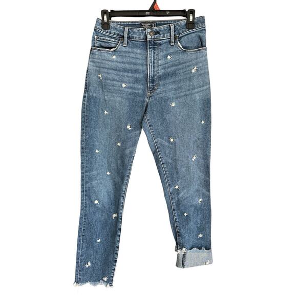 Abercrombie & Fitch Denim - Abercrombie Fitch Jeans Womens 28/ 6R Long Simone High Rise Ankle Blue Floral